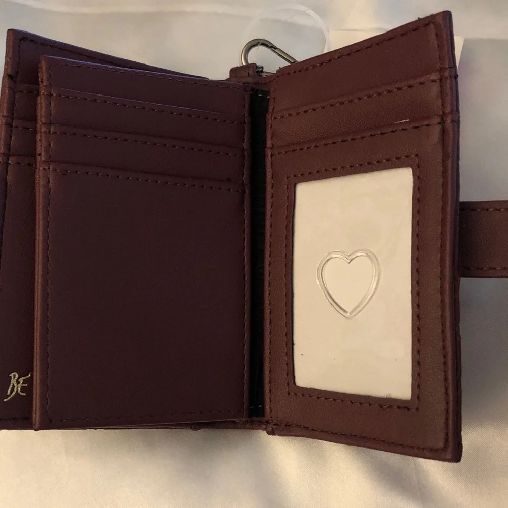 Betsey Johnson XOLEAH Cherry Card Case Wallet Embossed Heart Pattern + Strap NWT